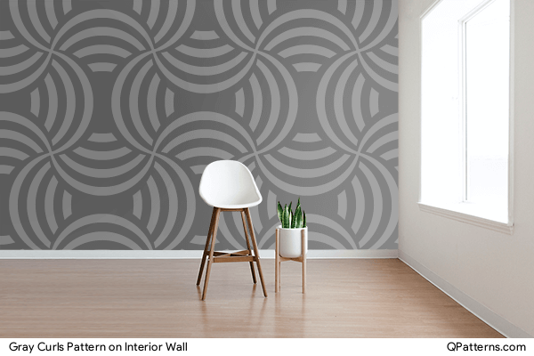 Gray Curls Pattern on interior-wall