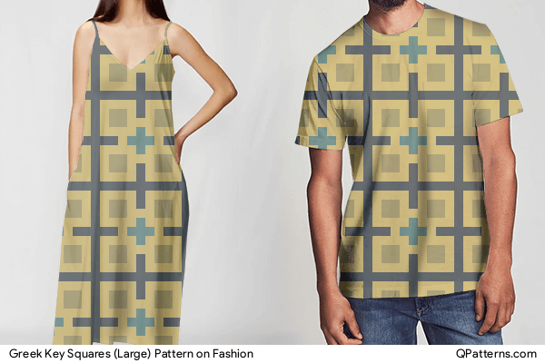 Greek Key Squares (Large) Pattern on fashion