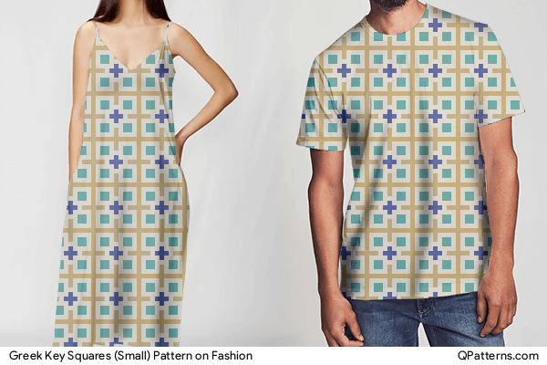 Greek Key Squares (Small) Pattern on fashion