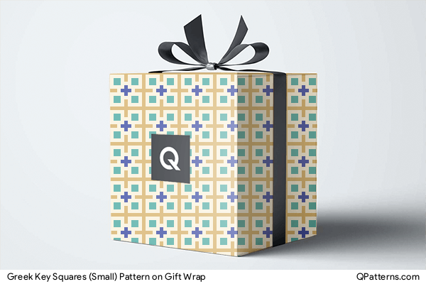 Greek Key Squares (Small) Pattern on gift-wrap