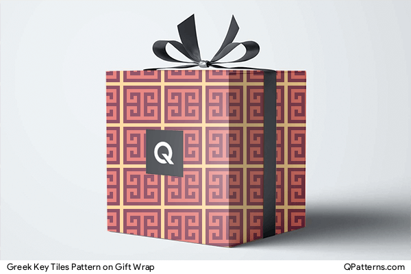 Greek Key Tiles Pattern on gift-wrap