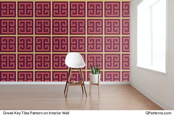 Greek Key Tiles Pattern on interior-wall