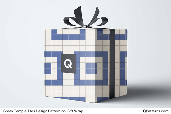 Greek Temple Tiles Design Pattern on gift-wrap