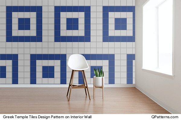 Greek Temple Tiles Design Pattern on interior-wall