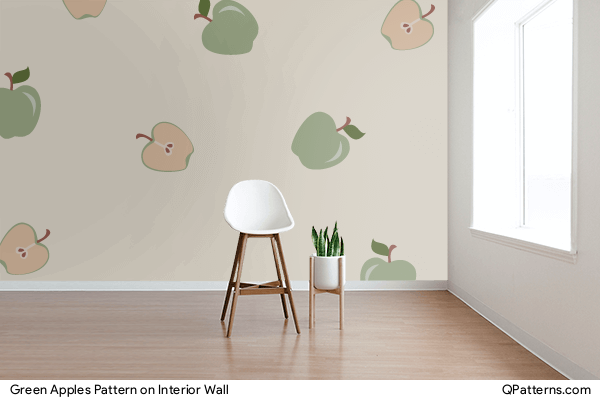 Green Apples Pattern on interior-wall