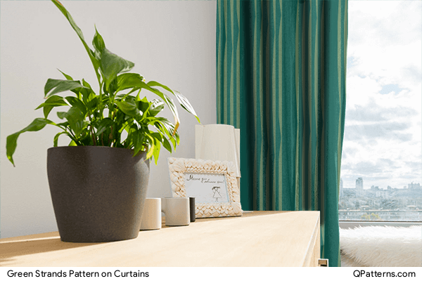 Green Strands Pattern on curtains