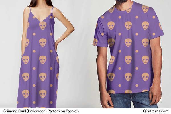 Grinning Skull (Halloween) Pattern on fashion