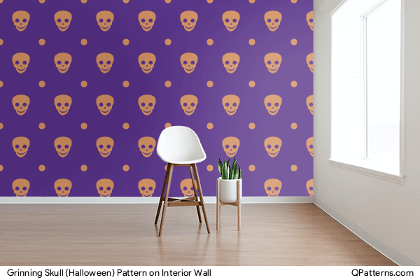 Grinning Skull (Halloween) Pattern on interior-wall