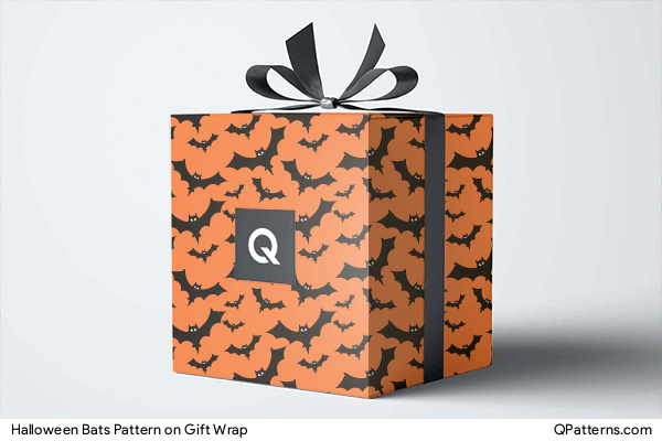 Halloween Bats Pattern on gift-wrap