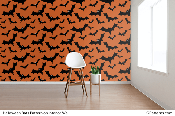 Halloween Bats Pattern on interior-wall