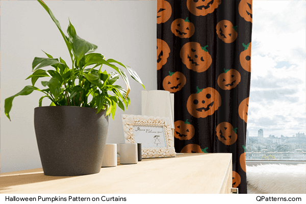 Halloween Pumpkins Pattern on curtains