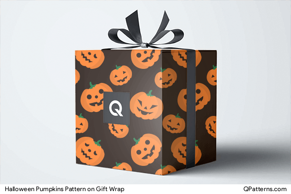 Halloween Pumpkins Pattern on gift-wrap