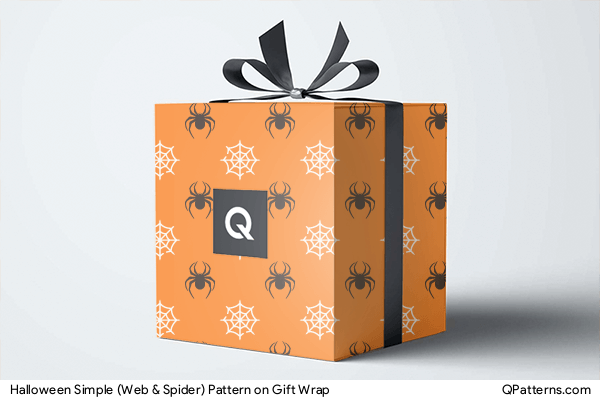 Halloween Simple (Web & Spider) Pattern on gift-wrap