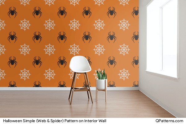 Halloween Simple (Web & Spider) Pattern on interior-wall