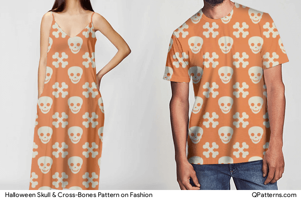 Halloween Skull & Cross-Bones Pattern on fashion