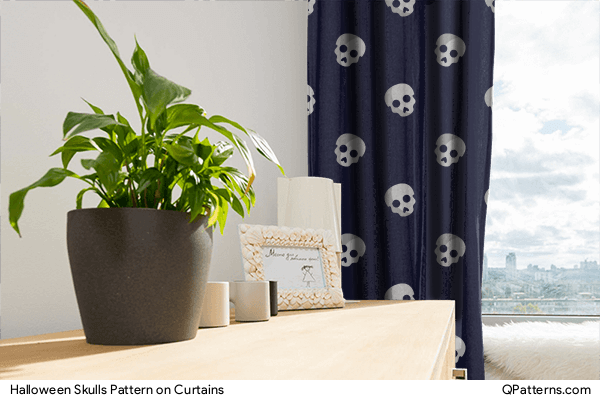 Halloween Skulls Pattern on curtains