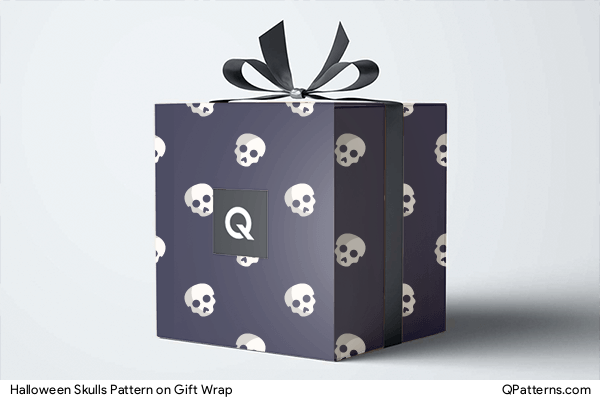 Halloween Skulls Pattern on gift-wrap