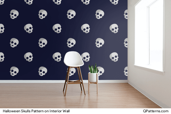 Halloween Skulls Pattern on interior-wall