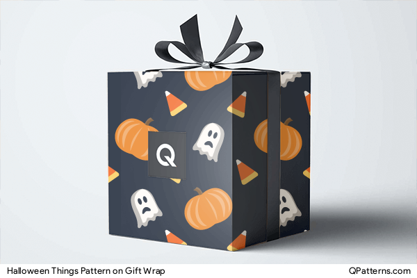 Halloween Things Pattern on gift-wrap
