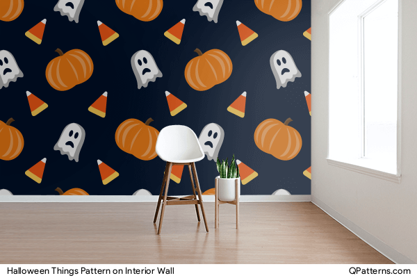 Halloween Things Pattern on interior-wall