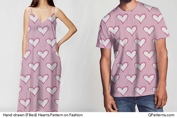 Hand-drawn (Filled) Hearts Pattern on fashion