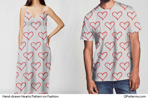 Hand-drawn Hearts Pattern on fashion