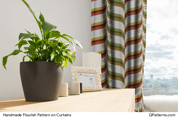 Handmade Flourish Pattern on curtains