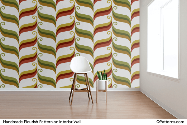 Handmade Flourish Pattern on interior-wall
