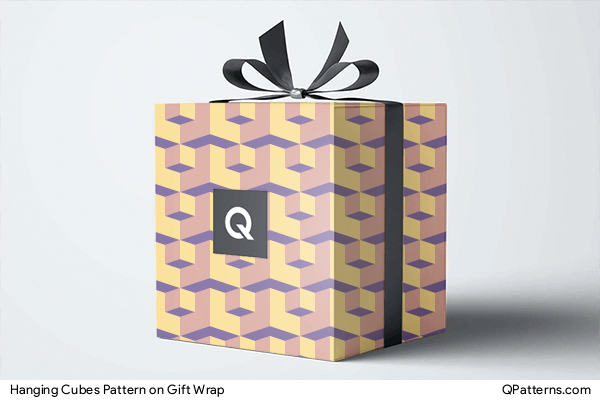 Hanging Cubes Pattern on gift-wrap