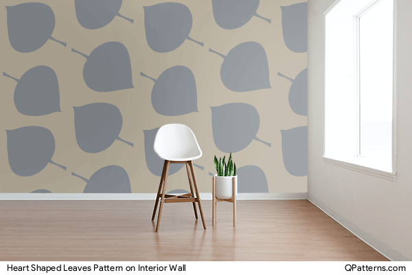 Heart Shaped Leaves Pattern on interior-wall