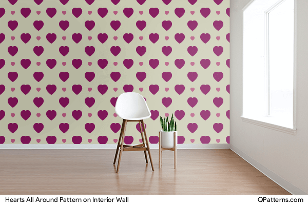 Hearts All Around Pattern on interior-wall