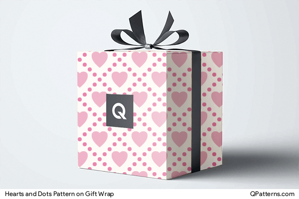 Hearts and Dots Pattern on gift-wrap
