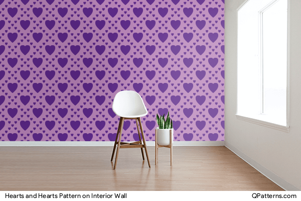 Hearts and Hearts Pattern on interior-wall
