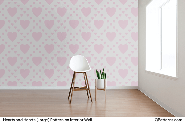 Hearts and Hearts (Large) Pattern on interior-wall