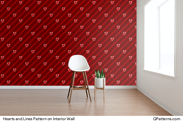 Hearts and Lines Pattern on interior-wall