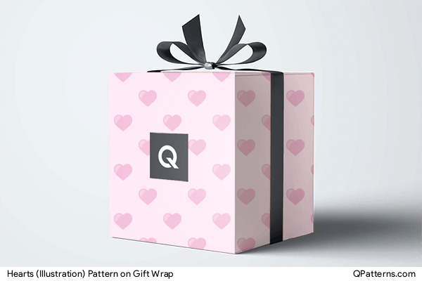 Hearts (Illustration) Pattern on gift-wrap