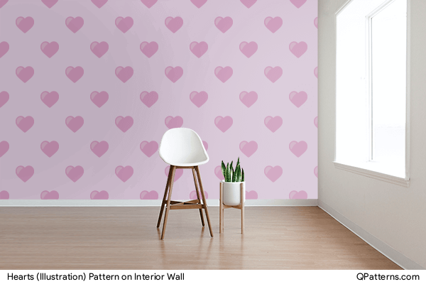 Hearts (Illustration) Pattern on interior-wall
