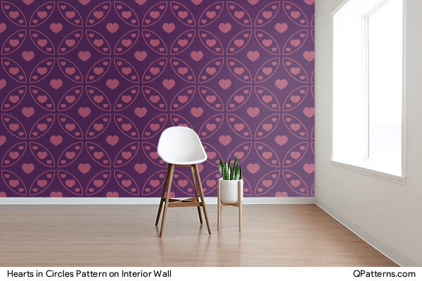 Hearts in Circles Pattern on interior-wall