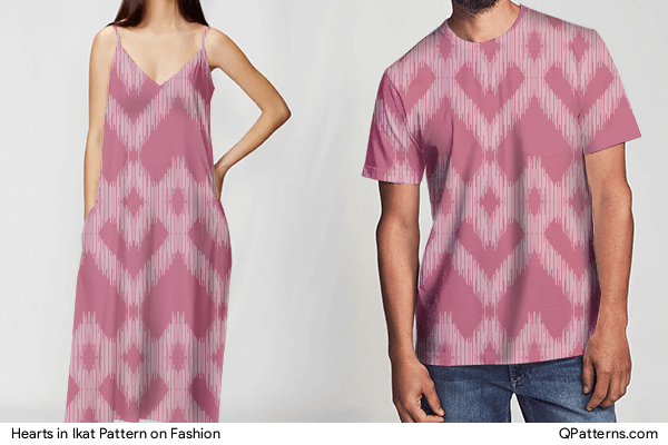 Hearts in Ikat Pattern on fashion