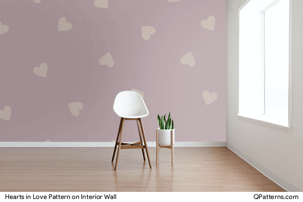 Hearts in Love Pattern on interior-wall