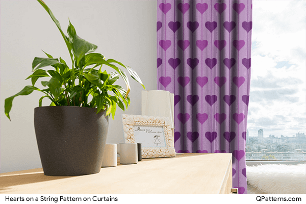 Hearts on a String Pattern on curtains