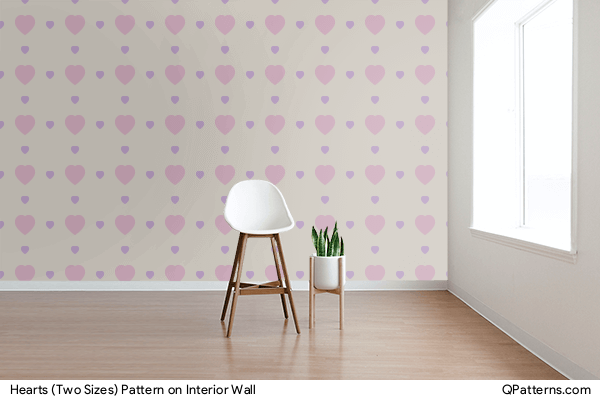 Hearts (Two Sizes) Pattern on interior-wall