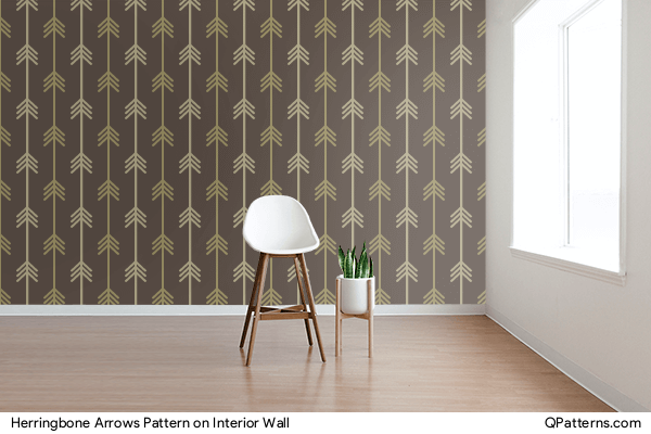 Herringbone Arrows Pattern on interior-wall