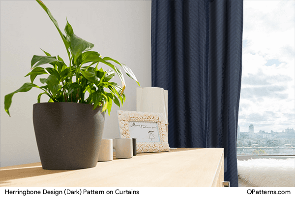 Herringbone Design (Dark) Pattern on curtains