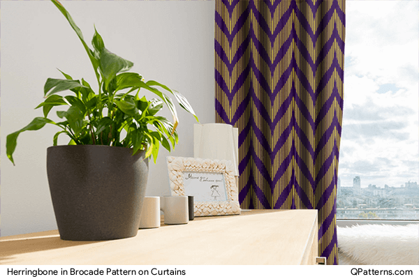 Herringbone in Brocade Pattern on curtains