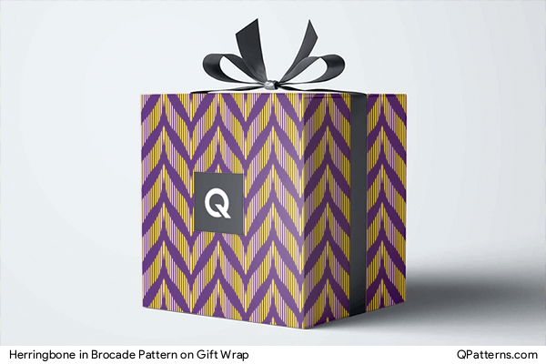 Herringbone in Brocade Pattern on gift-wrap