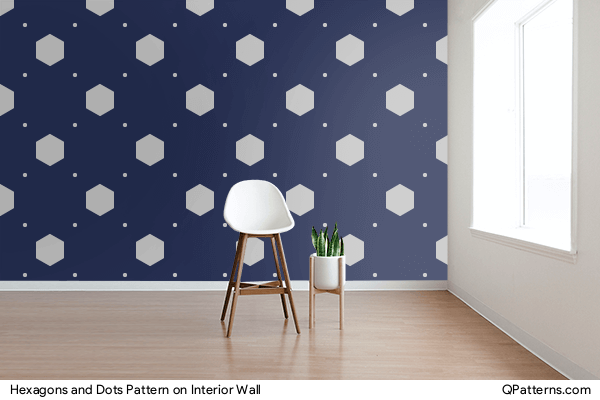 Hexagons and Dots Pattern on interior-wall