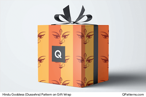 Hindu Goddess (Dussehra) Pattern on gift-wrap