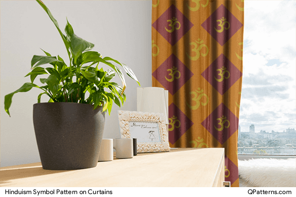 Hinduism Symbol Pattern on curtains