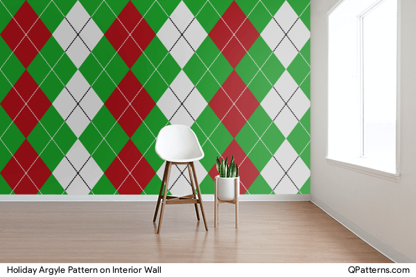 Holiday Argyle Pattern on interior-wall